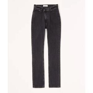 Abercrombie Womens 90s Slim Straight Ultra High Rise Jean 27 Black Denim Y2K